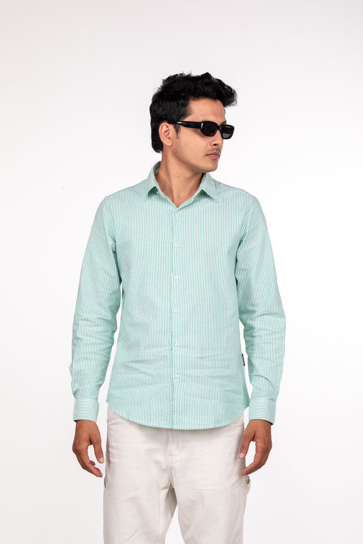 Green Bengal Striped Shirt