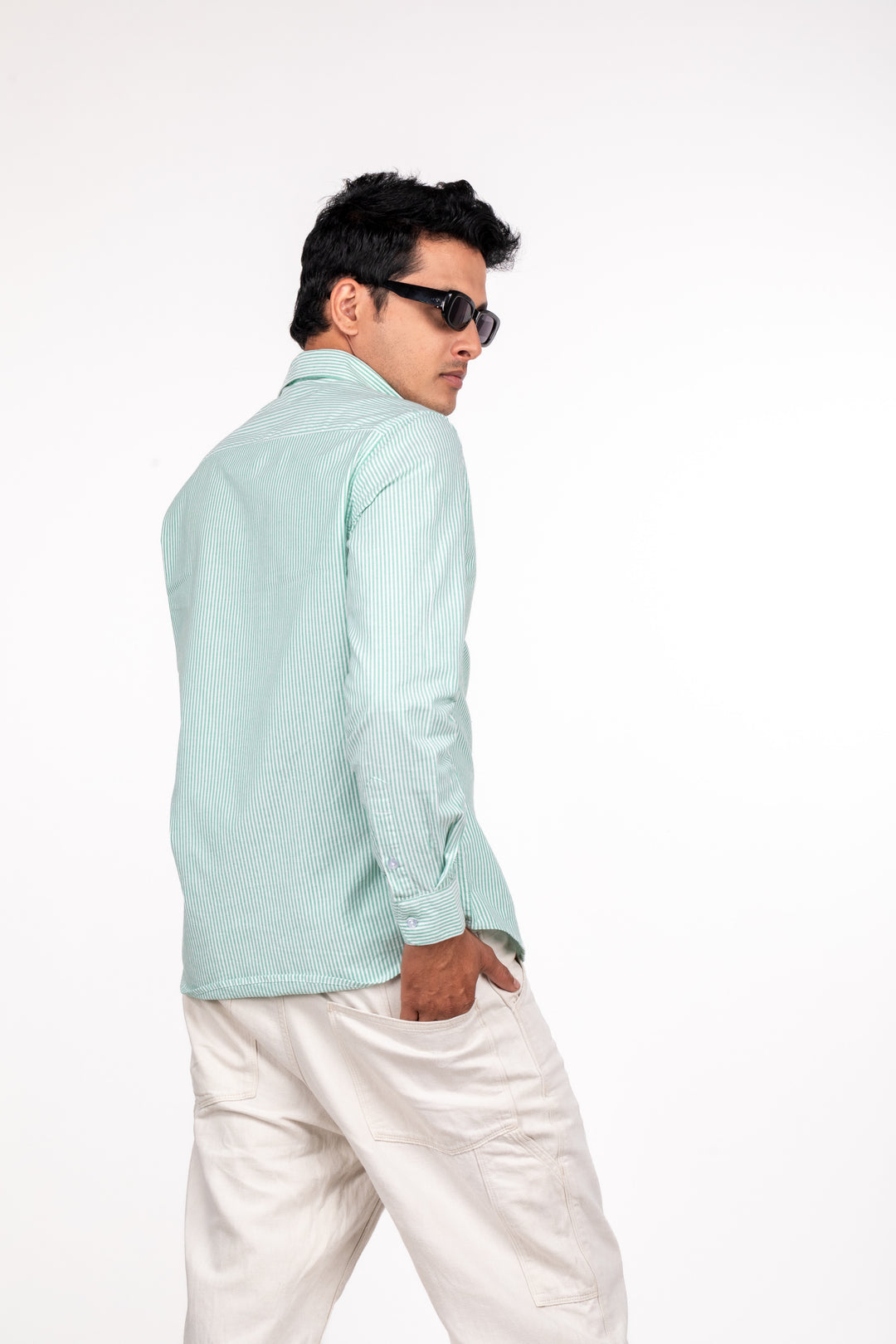 Green Bengal Striped Shirt