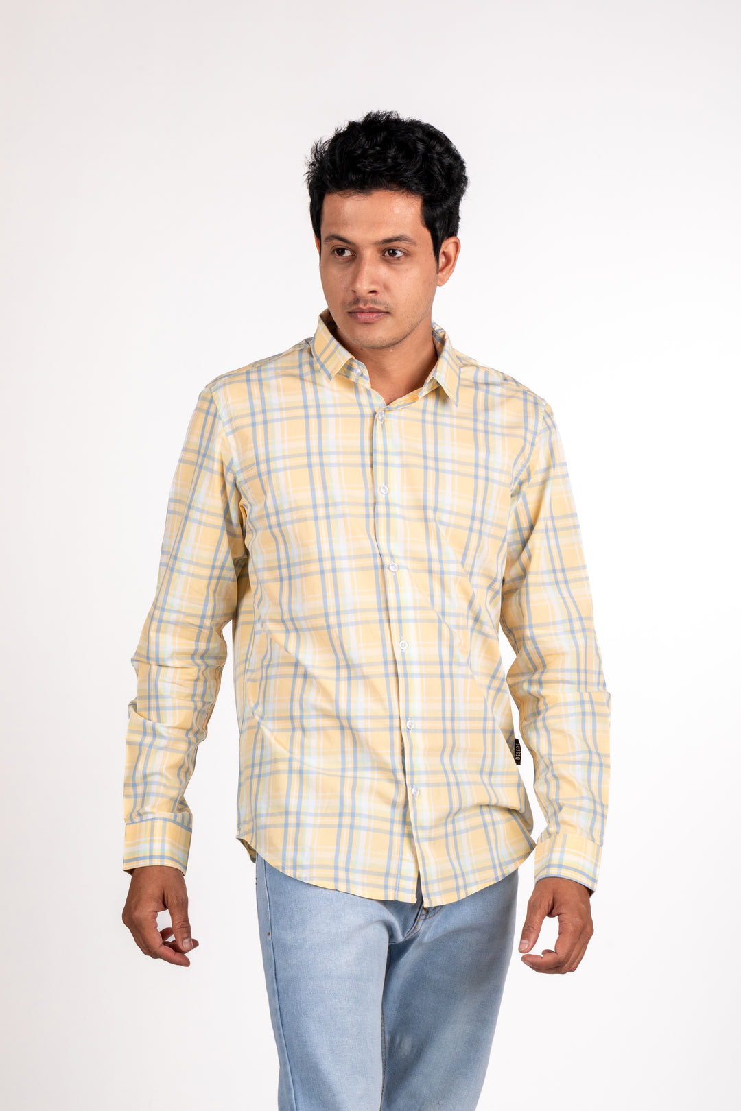 Pastel Yellow Checked Shirt