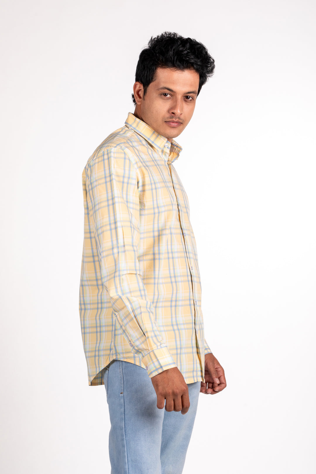 Pastel Yellow Checked Shirt