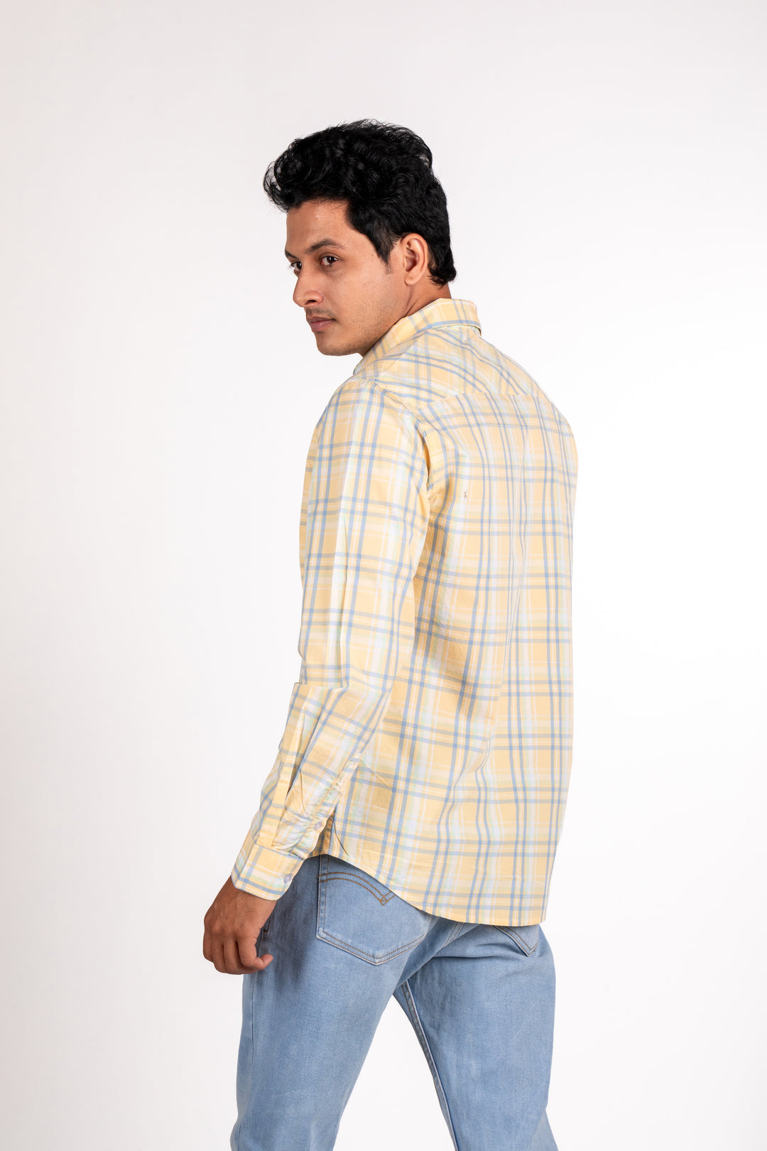 Pastel Yellow Checked Shirt