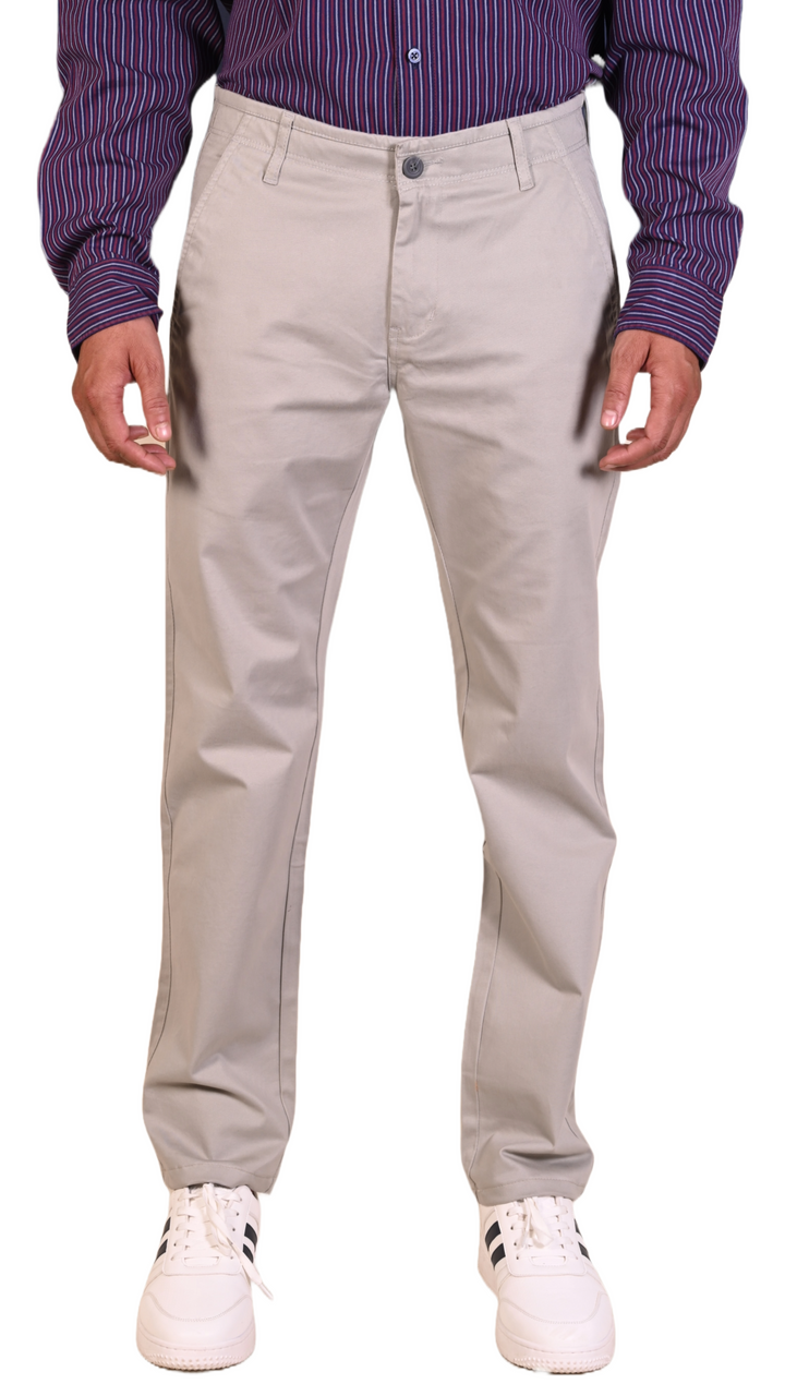 Grey Cotton Chinos