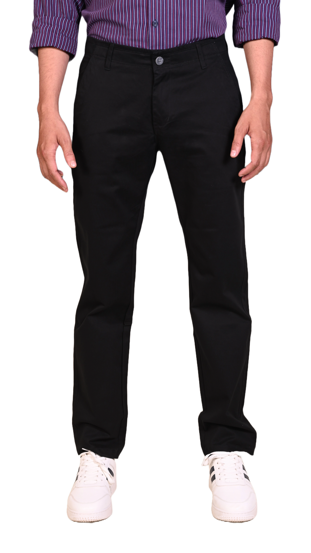 Black cotton chinos