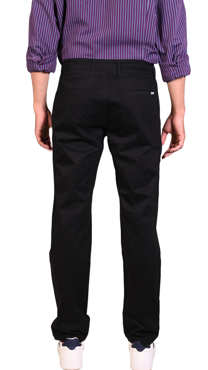 Black cotton chinos