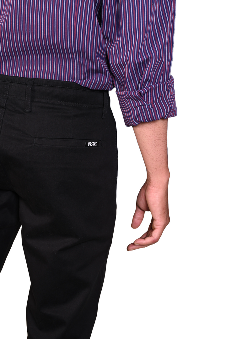 Black cotton chinos