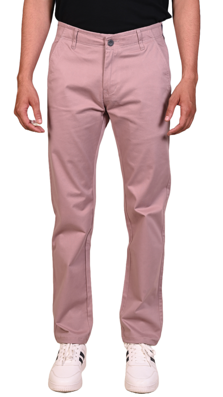 Coral Cotton Chinos